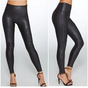 Spanx | Women’s Faux Leather Moto Leggings Size Large